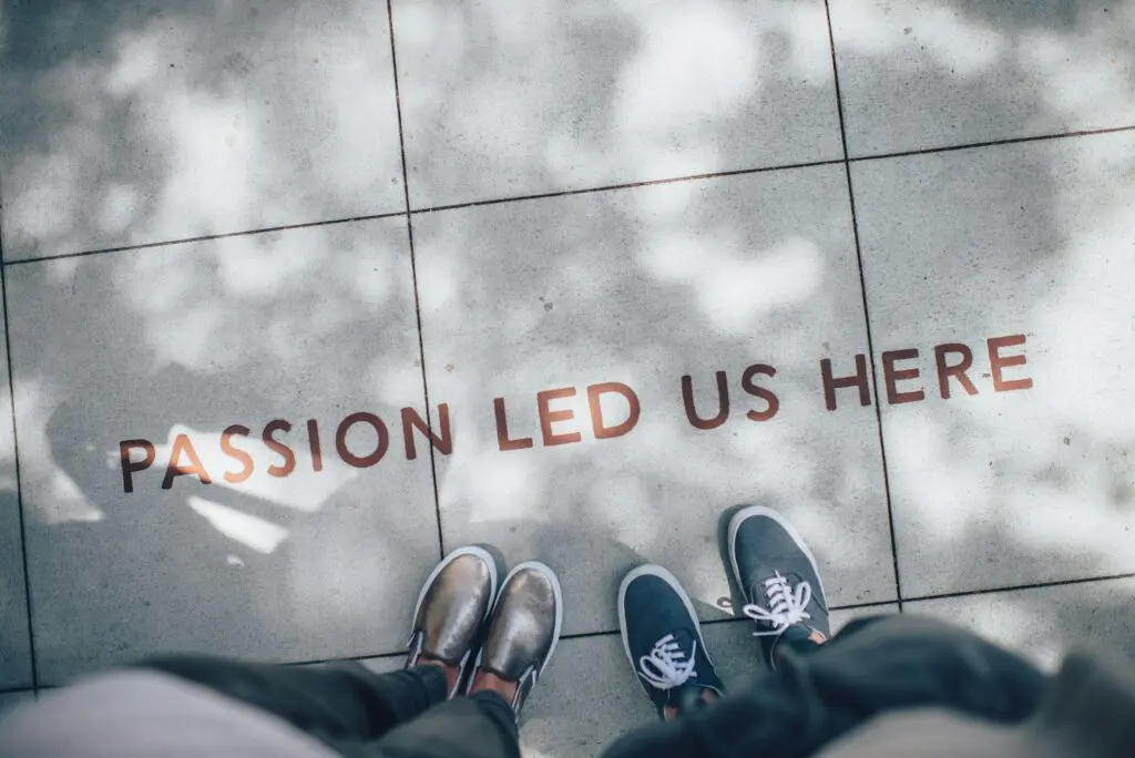 What does a brand consultant do? Image of text on a path "Passion led us here"